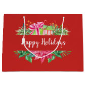 prettige feestdagen Gifts en Evergreens Groot Cadeauzakje (Voorkant)