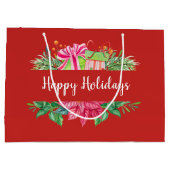 prettige feestdagen Gifts en Evergreens Groot Cadeauzakje (Achterkant)