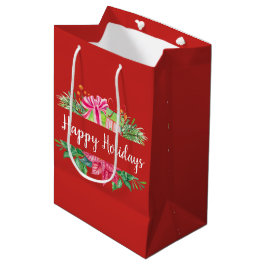 prettige feestdagen Gifts en Evergreens Medium Cadeauzakje