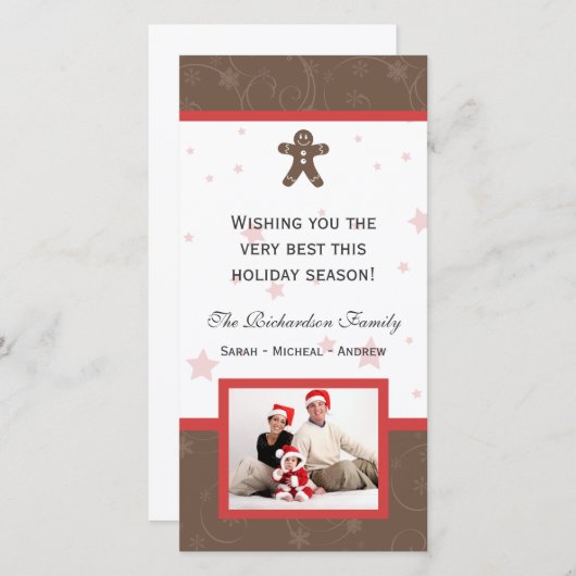 Prettige feestdagen Gingerbread Cookie Feestdagenkaart (Voorkant / Achterkant)