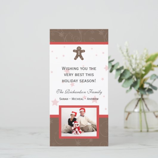 Prettige feestdagen Gingerbread Cookie Feestdagenkaart (Staand voorkant)