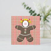 Prettige feestdagen Gingerbread Cookie Girl Feestdagenkaart (Staand voorkant)