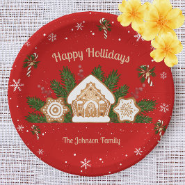 Prettige feestdagen Gingerbread House Papieren Bordje