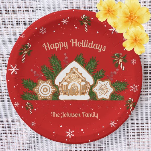 Prettige feestdagen Gingerbread House Papieren Bordje