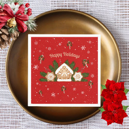 Prettige feestdagen Gingerbread House Servet