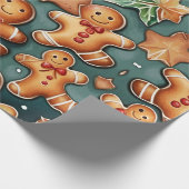 Prettige feestdagen Gingerbread-koekjes Cadeaupapier (Hoek)