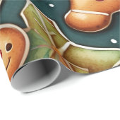 Prettige feestdagen Gingerbread-koekjes Cadeaupapier (Rol Hoek)