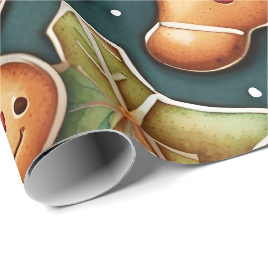 Prettige feestdagen Gingerbread-koekjes Cadeaupapier (Rol Hoek)