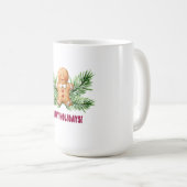 Prettige feestdagen Gingerbread Man & Pine Branche Koffiemok (Voorkant rechts)