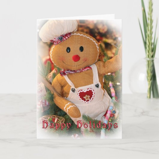 Prettige feestdagen Gingerbread Man Wenskaart (Voorkant)
