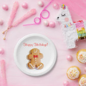 Prettige feestdagen Gingerbread Man Xmas Red Papieren Bordje (Feest)