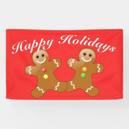 Prettige feestdagen Gingerbread Mannen Spandoek