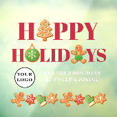 prettige feestdagen Gingerbrood Cookies Window Cli Raamsticker (Vel 3)