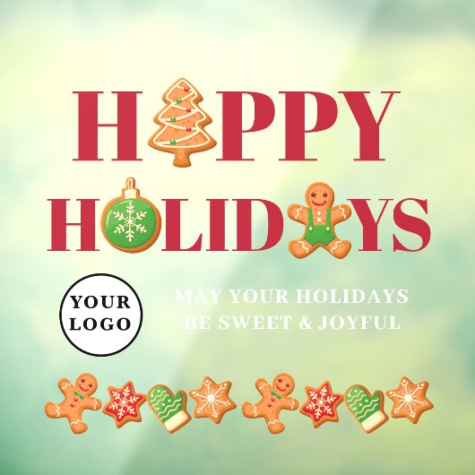 prettige feestdagen Gingerbrood Cookies Window Cli Raamsticker (Vel 3)