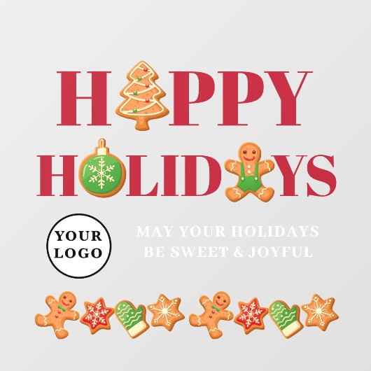 prettige feestdagen Gingerbrood Cookies Window Cli Raamsticker (Vel)