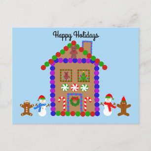 prettige feestdagen Gingerbrood House #1 Briefkaar Briefkaart