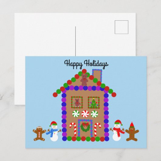 prettige feestdagen Gingerbrood House #1 Briefkaar Briefkaart (Voorkant / Achterkant)