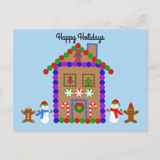 prettige feestdagen Gingerbrood House #1 Briefkaar Briefkaart (Voorkant)