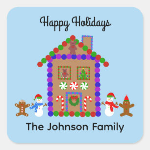prettige feestdagen Gingerbrood House #1 Stickers