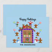 prettige feestdagen Gingerbrood House #2 Vakantiek Notitiekaartje (Voorkant / Achterkant)