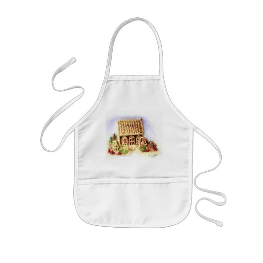 prettige feestdagen Gingerbrood House Bib Schort (Voorkant)