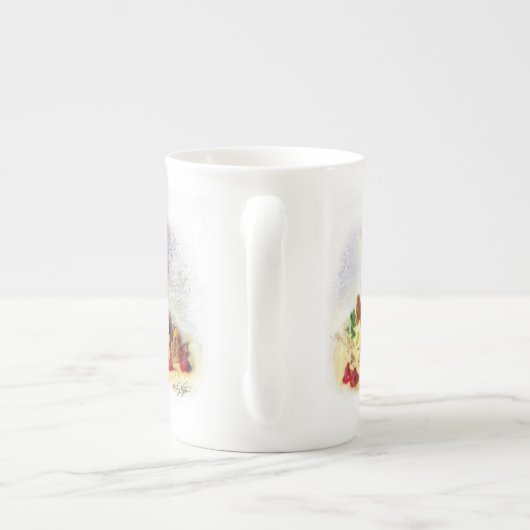 prettige feestdagen Gingerbrood House China Mok (Achterkant)