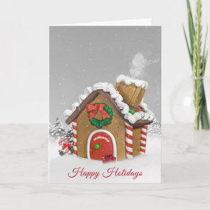 prettige feestdagen Gingerbrood House Kaart