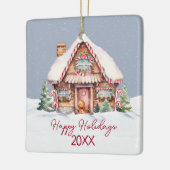 prettige feestdagen Gingerbrood House Keramisch Ornament (Links)