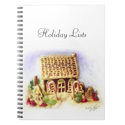 prettige feestdagen Gingerbrood House Notitieboek (Voorkant)