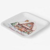 prettige feestdagen Gingerbrood House Papieren Bordje (Gebogen)