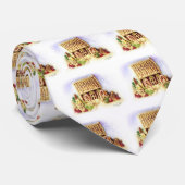 prettige feestdagen Gingerbrood House Stropdas (Opgerold)