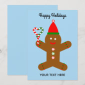 prettige feestdagen Gingerbrood Man #1-2 Holiday C Notitiekaartje (Voorkant / Achterkant)