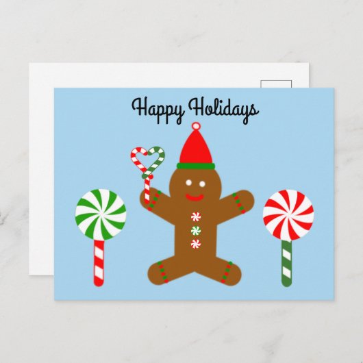 prettige feestdagen Gingerbrood Man #1 Briefkaart (Voorkant / Achterkant)