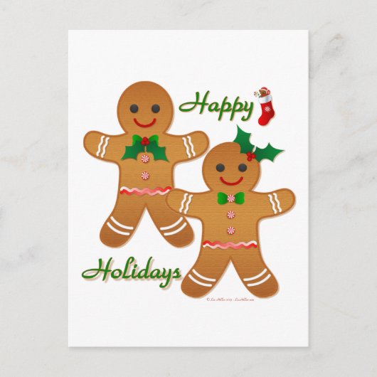 prettige feestdagen Gingerbrood Man Boy Girl (Voorkant)