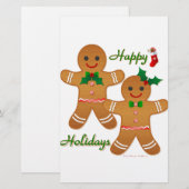prettige feestdagen Gingerbrood Man Boy Girl Briefpapier (Voorkant / Achterkant)