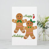 prettige feestdagen Gingerbrood Man Boy Girl Briefpapier (Staand voorkant)