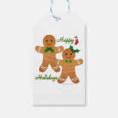 prettige feestdagen Gingerbrood Man Boy Girl Cadeaulabel (Voorkant)