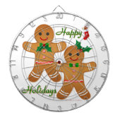 prettige feestdagen Gingerbrood Man Boy Girl Dartbord (Voorkant)