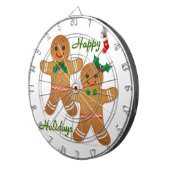 prettige feestdagen Gingerbrood Man Boy Girl Dartbord (Voorkant Rechts)