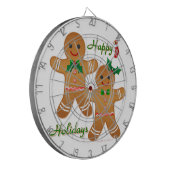 prettige feestdagen Gingerbrood Man Boy Girl Dartbord (Voorkant Links)
