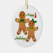 prettige feestdagen Gingerbrood Man Boy Girl Keramisch Ornament (Rechts)