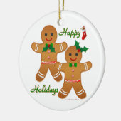 prettige feestdagen Gingerbrood Man Boy Girl Keramisch Ornament (Links)