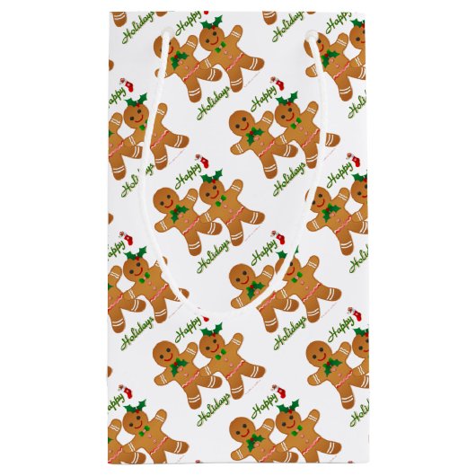 prettige feestdagen Gingerbrood Man Boy Girl Klein Cadeauzakje (Achterkant)