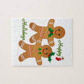 prettige feestdagen Gingerbrood Man Boy Girl Legpuzzel (Horizontaal)