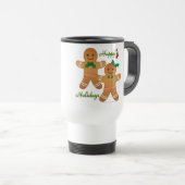 prettige feestdagen Gingerbrood Man Boy Girl Reisbeker (Voorkant rechts)