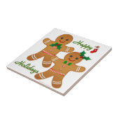 prettige feestdagen Gingerbrood Man Boy Girl Tegeltje (Zijkant)