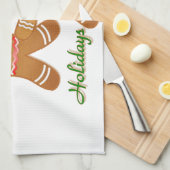 prettige feestdagen Gingerbrood Man Boy Girl Theedoek (Quarter Fold)