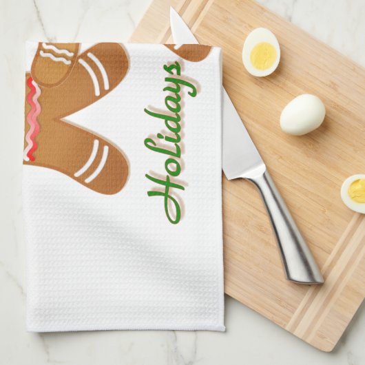 prettige feestdagen Gingerbrood Man Boy Girl Theedoek (Quarter Fold)