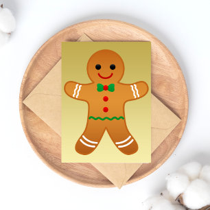 prettige feestdagen Gingerbrood Man Faux Gold Brie