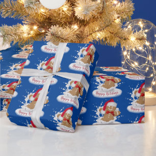 prettige feestdagen Gingerbrood Man in Melk Cadeaupapier